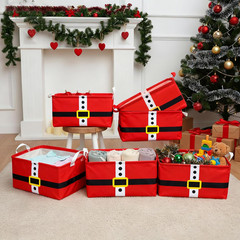 6 Pack Santa Claus Belt Storage Baskets – Collapsible Holiday Organizers