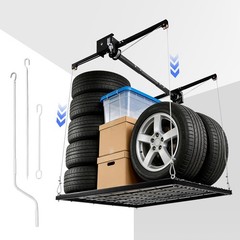 4×4 Ceiling Overhead Garage Storage Rack Drop Down Overhead Storage System