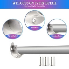 2 Pack Heavy Duty Stainless Steel Closet Rod Brackets Holder for 1-1/4″ Rods