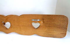 Rustic Solid Oak Wood 4-Peg Hook Coat/Jacket Rack Hanger Wall Mt Panel 24″ Long