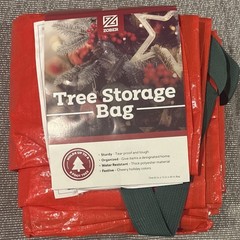 ZOBER Christmas Tree Storage Bag Red Polyester 65x15x30 in Holds 9 Foot Tree