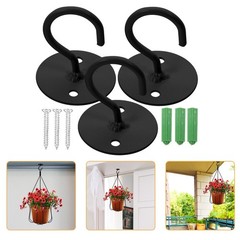 1Set Black Plant Hanger Hook for Home Use Easy Install on Wood Brick Or Concrete