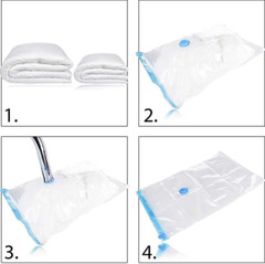 5Pack Vacuum Storage Bags Bedding Clothes Seal Travel Space Saver w/ Pump