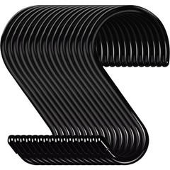 16 Pack 6 Inch S Hook, Large Vinyl Coated S Hooks Heavy Duty, Steel Metal Bla…