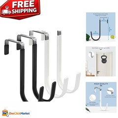 Non-Slip Over The Door Hooks – 4 Pack, Rubber-Coated for Ultimate Durability