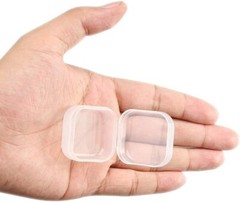 40pcs Mini Small Clear Plastic Storage Box Hook Jewelry Earplugs Container Case