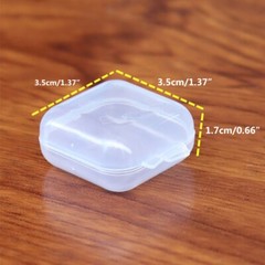 40pcs Mini Small Clear Plastic Storage Box Hook Jewelry Earplugs Container Case