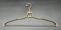 Solid Ornate Brass Clothes Hanger Bridal Victorian Hollywood Regency Display