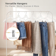 Clear Plastic Pants Hangers 12 Pack, Set Hanger for Tops and Bottoms, Non Slip S