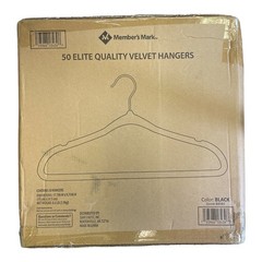Member’s Mark Elite Quality Velvet Hangers, Black (50 Pack)