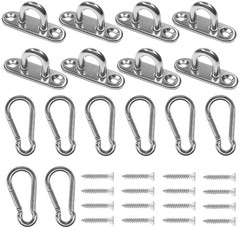 Stainless Steel 1.8 inch Pad Eye Plate U Hooks + Stainless Steel Snap Hook,Ha…