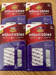 48ct 4 pks of 12 3M Command Adjustable Repositionable Refill Strips / Holds 1 lb