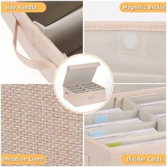 Photo Storage Box 13.8×11.8×5.3in Holds 1,700 Photos with 8 Dividers – Organize