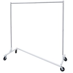 Z-Base Clothes Rack Garment Rack Rolling Storage Garment Shelf Silver Sturdy