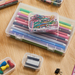 24 Pieces Mixed Sizes Rectangular Empty Mini Clear Plastic Organizer Box | Hinge