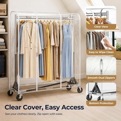 HOKEEPER Z Rack for Clothes with Cover Heavy Duty Clothing Rack Hold 500 LBS