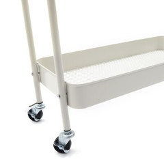 2-In-1 Garment Rack Clothing Rack With 2 Tier Metal Basket Rolling Storage Cart
