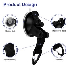 4Pcs Heavy Duty Suction Cup Tie Downs,Car Awning Camping w/Hooks Lock Holder Set