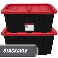 27 Gallon Large Plastic Storage Container with Snap-On Lid, Pack of 4 New