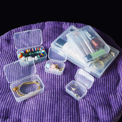 24 Pieces Mixed Sizes Rectangular Empty Mini Clear Plastic Organizer Box | Hinge
