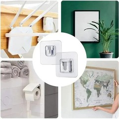 10PCS Transparent Adhesive Wall Hooks Waterproof Heavy Duty Kitchen Bathroom
