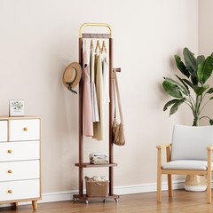 Solid Wood Coat Rack Stand 71in Tall Entryway Hall Tree Hanger Natural Walnut