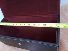 Faux Leather Storage Box Lidded Magnet Closure Red Velvet Inside 14x6x6