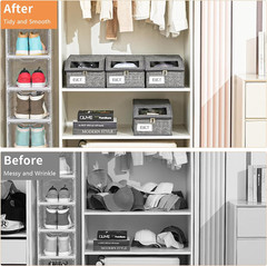 4 Pack Stackable Grey Hat Organizer with Clear Window & Sturdy Handle