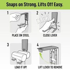 Heavy Duty Magnetic Hooks 25 lb – 4 in Open Hooks for Steel Surfaces, Easy-Relea