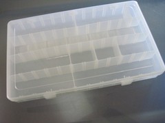 Clear Plastic Organizer Container with Removable Dividers 14” x 9”x 1 2/3”