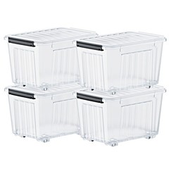 72QT/97QT stackable wheeled storage boxes with lids, suitable for family storage