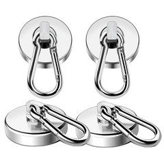 66 kg Heavy Duty Magnet with Carabiner Hook, Strong Magnetic Hooks for Hanging