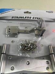 National Hardware Stainless Steel Gate Hardware Kit N343-434 Gate Latch T Hinges