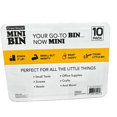 GreenMade 10-Pack Stackable Plastic Mini Storage Bins Yellow/Black