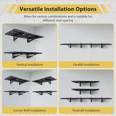 2pcs1.6x4Ft Garage Wall Shelving Wall Mounted Heavy Duty Shelving Easy Assembly