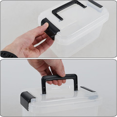 Clear Plastic Storage Bins with Lids – 6-Pack, 3L Latch Boxes with Handles