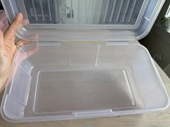 Vintage Rubbermaid Keepers Snap Case Shoe Box Clear Pink &Purple Hinged Lid 2281