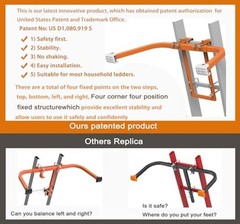 Ladder Stabilizer,Extended Ladder Stabilizer Accessory for Roof Pro Orange