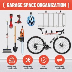 13 Pack Heavy Duty Garage Hooks Wall Mount Steel Storage For Tools Ladders Bikes