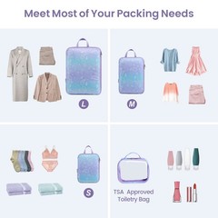 Compression Packing Cubes Travel – 5 Set Packing Cubes for Suitcases, Lightwe…