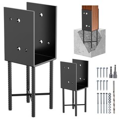 U Shape 6″x6″ Actual 5.6×5.6 Post Base Wet Concrete Fence Bracket Heavy Duty …