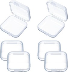 6 PCS Mini Clear Plastic Box, Earplug Case Organizer, Transparent Storage