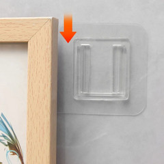 40/2Pcs Double Side Hooks Transparent Invisible Traceless Hook Self-Adhesive Wal