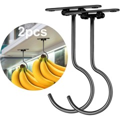 2 Pack Folding Banana Holder Hook Under Cabinet to Keep Bananas Fresh