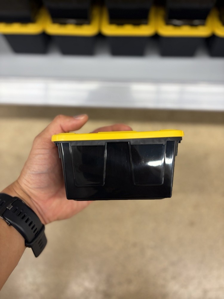 GreenMade Mini Bins Plastic Storage Tote Box Container Yellow Lid 5 Pack LOT