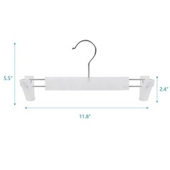 100Pack Plastic Clothes Skirt Trouser Pants Hanger with Adjustable Clips 12″wide
