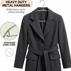 30-Pack Gray No-Bump Metal Hangers for Suits & Coats
