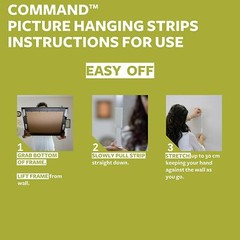 Command Picture Hanging Strips 4 Pairs Removable 0.5″ x 3.63″ White Holds 16 lbs