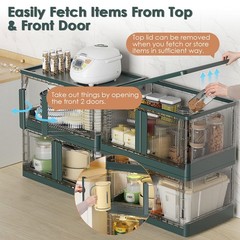 2Pcs 32L Foldable Storage Bins w/ Lid Collapsible Stackable Closet Organizer