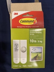 3M Command Medium Picture Hanging Strips Holds 10 lb 3 Packs 4 Pairs Per Pack